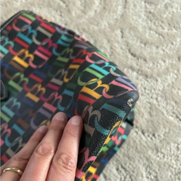 Dooney & Bourke leather colorful monogram Vintage 1975 Cindy tote bag - Picture 10 of 10